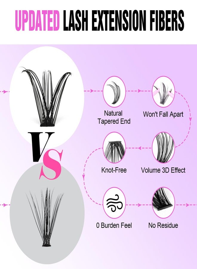 Pawotence Lash Clusters 280pcs Individual Lashes 30D 40D Cluster Eyelash Extensions 9-16mm Eyelash Clusters Lash Extensions for Self Application (30D&40D, 0.07D, 9-16mm) - Image 4